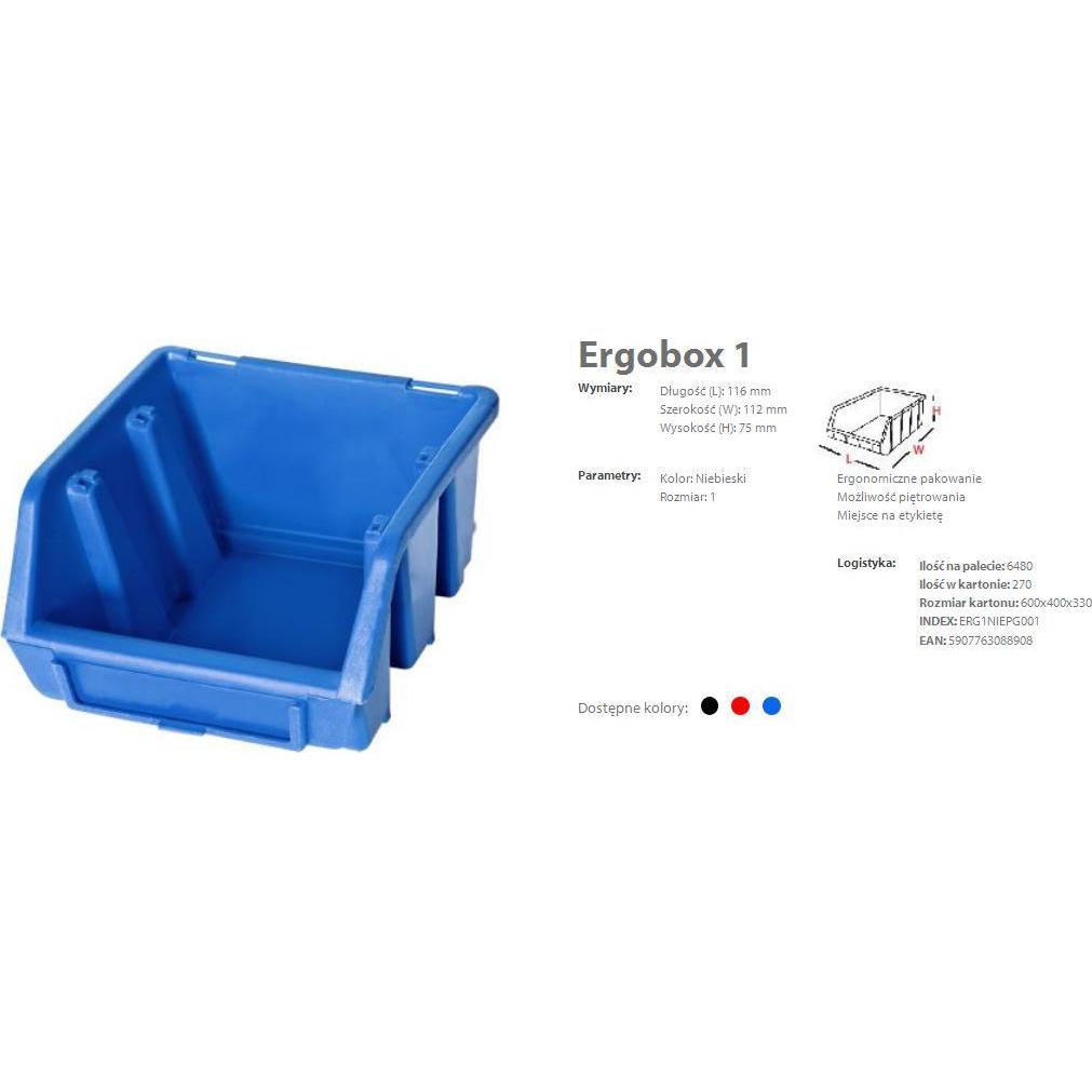 Patrol, Werkzeugkoffer, ERGOBOX 1 NIEBIESKI, 116 x 112 x 75mm