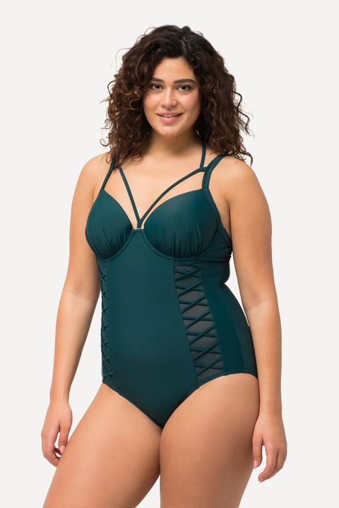 Immagine prodotto Ulla Popken Costume da bagno con scollo a prendisole, coppe morbide con ferretto e materiale riciclato (58)