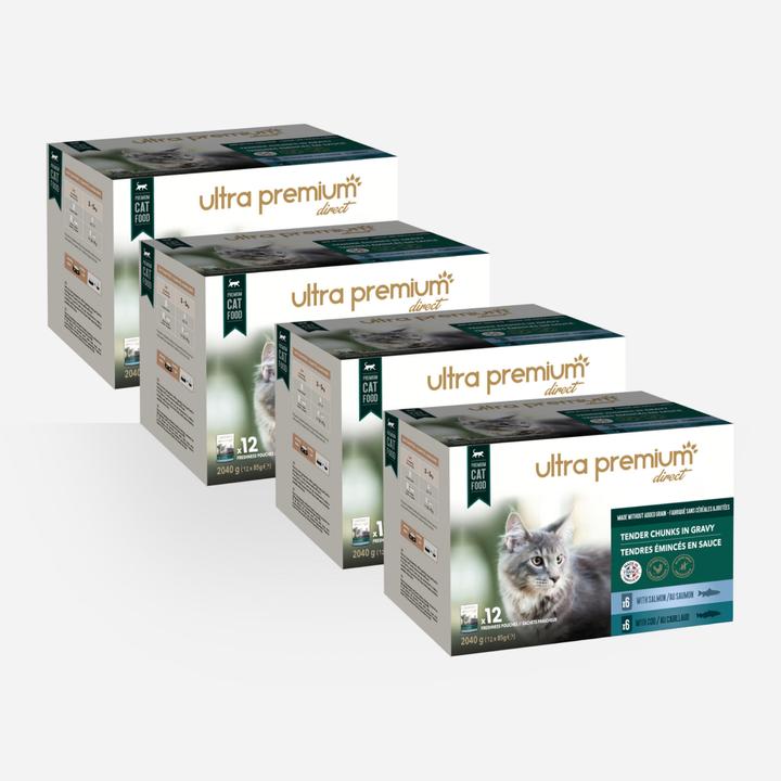 Image du produit Ultra Premium Direct Tendres Emincés en Sauce - Salmon / Cod (Adulte, 12 pcs, 1020 g)