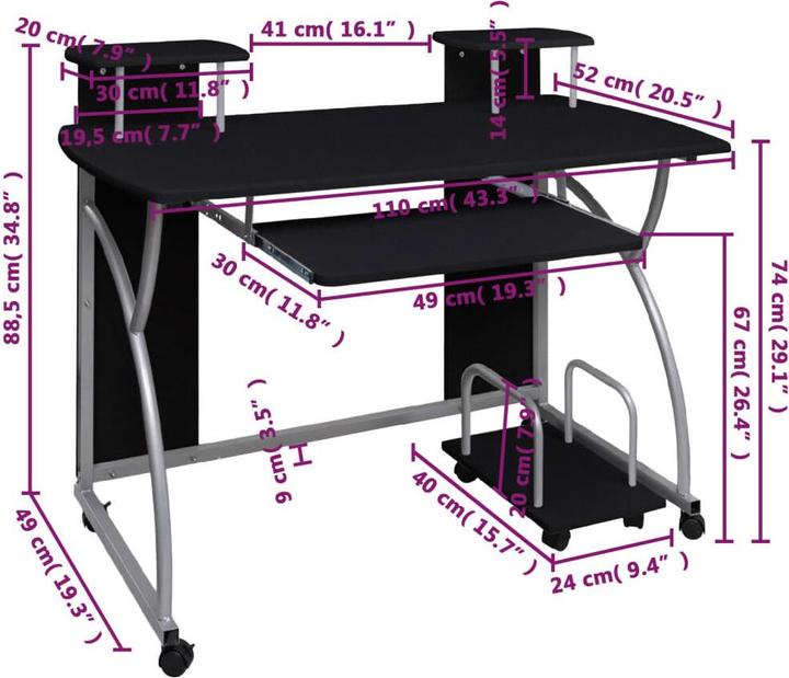Actual product image vidaXL Kaleena (110 x 52 x 88.5 cm)