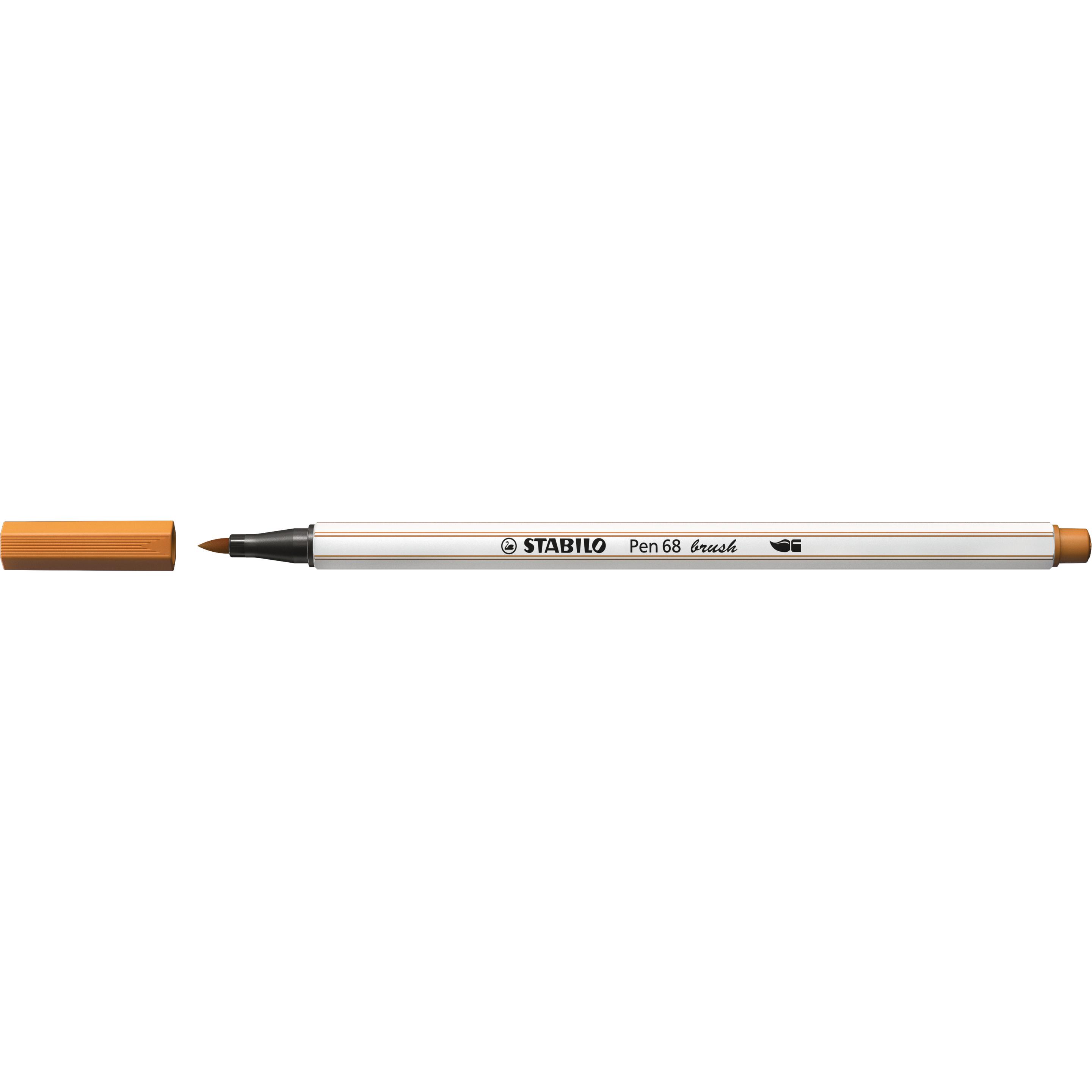 10x STABILO, Malstifte, Pen 68 brush Premium-Filzstift (Ocker, 1 x)