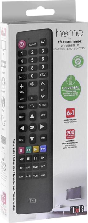 Image du produit T'nB Télécommande universelle 6 en 1 (Télécommande universelle, Infrarouge)
