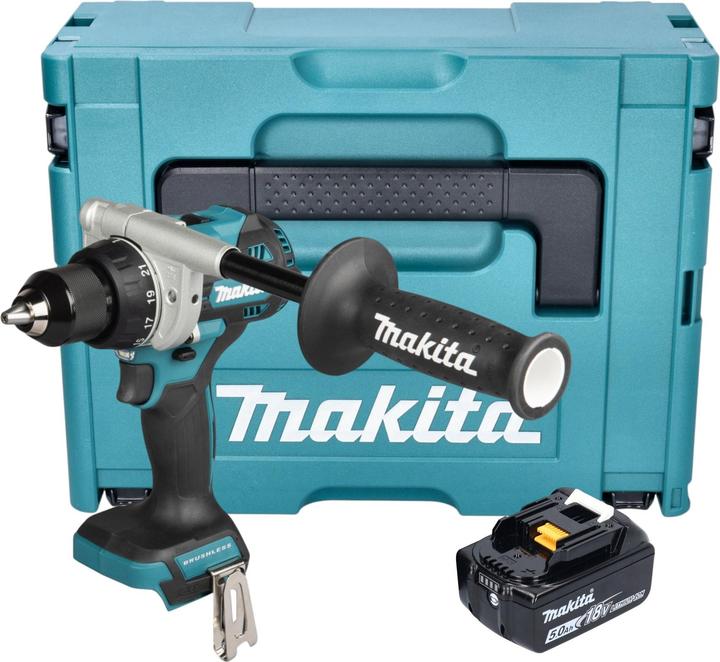 Produktbild Makita DDF 492 T1J Akku Bohrschrauber 18 V 141 Nm Brushless + 1x Akku 5,0 Ah + Makpac - ohne (Akkubetrieb)