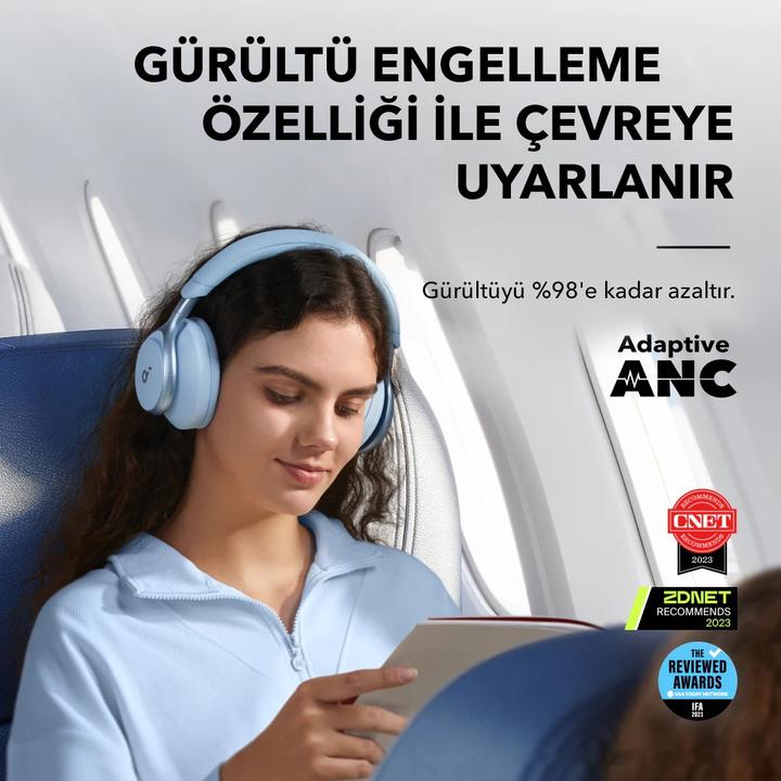 Produktbild soundcore Space One (ANC, 40 h, Kabellos, Kabelgebunden)