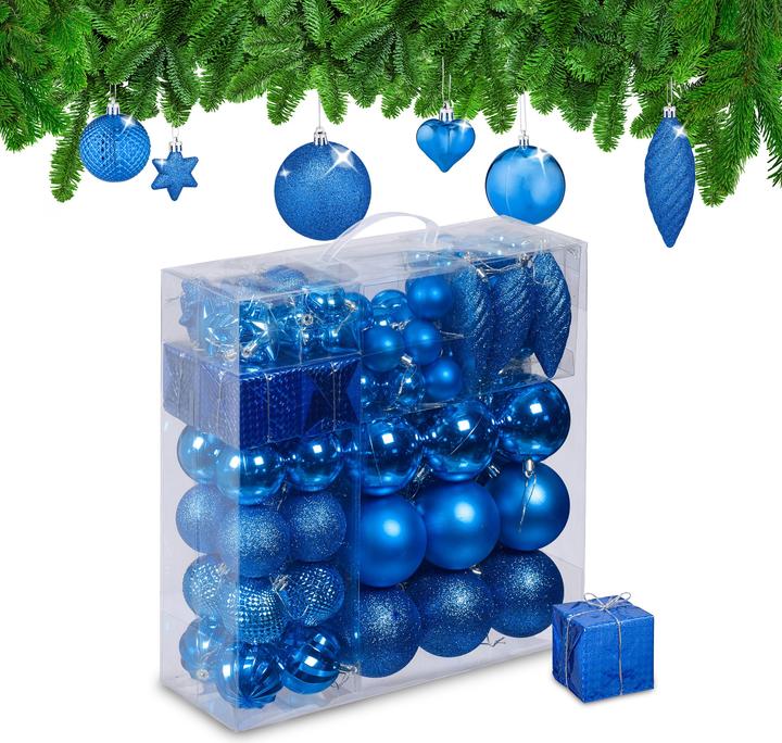 Image du produit Relaxdays Ensemble de boules de Noël (110 -pièce)