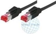 Image du produit Tecline Cordon de raccordement S/FTP, PiMF, Cat 6, noir, 7,5 m sans halogène, avec câble Draka et fiches (S/FTP, CAT6, 7.50 m)