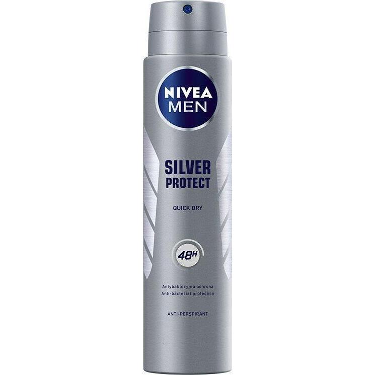 Nivea Uomo Argento Deodorante, Silver Protect Antitraspirante (Getto Vaporizzato, 250 Ml)