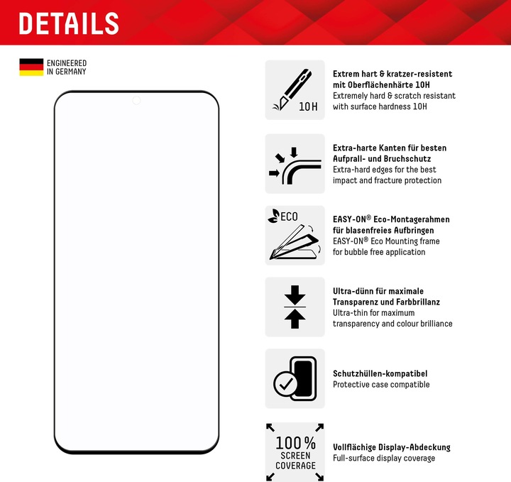 Produktbild Displex Real Glass, Full Cover Panzerglas (1 Stück, Xiaomi 13 Pro, Xiaomi 12S Pro)