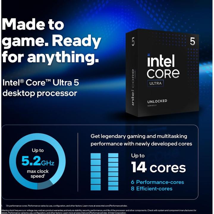 Image du produit Intel Core Ultra 5 245KF (LGA 1851, 4.20 GHz, 14 -Core)