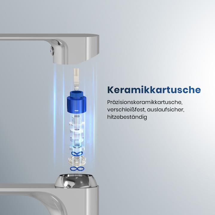 Image du produit Emke Robinet chromé, 335x233x46 mm, laiton, cartouche céramique, mitigeur avec aérateur