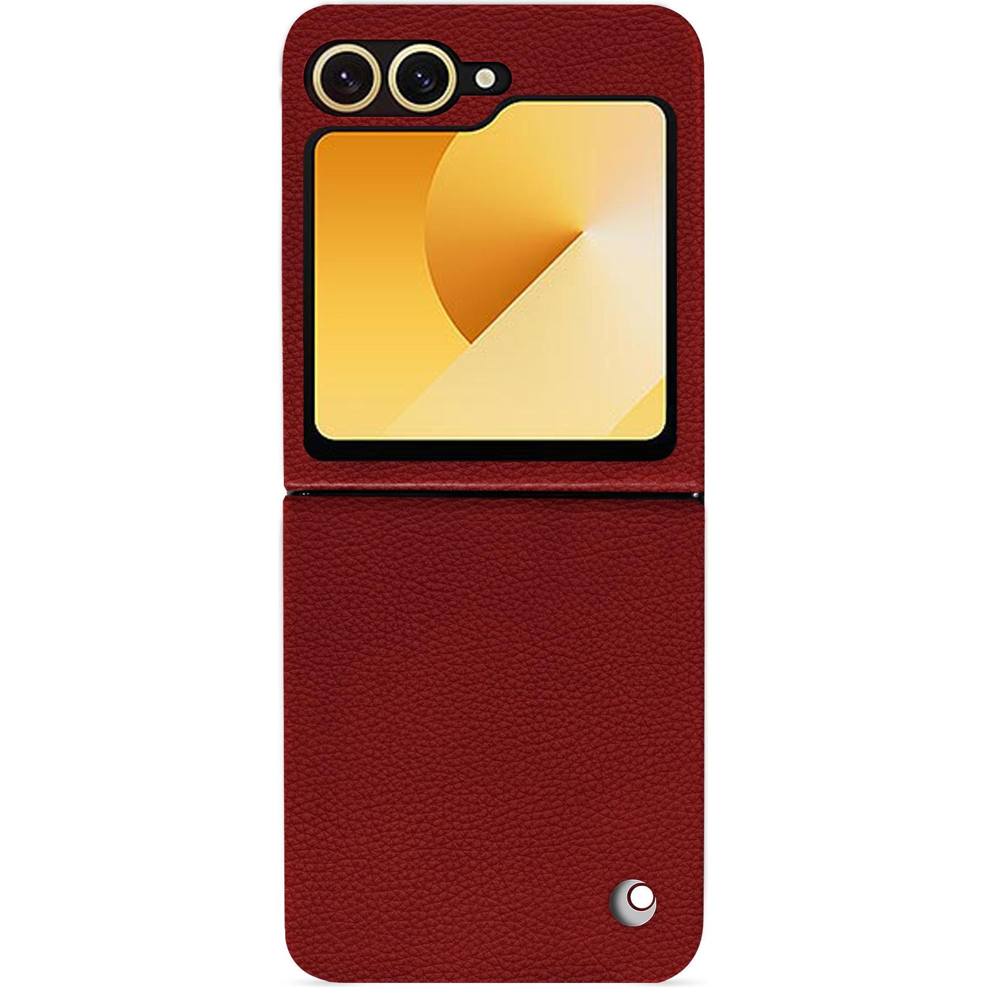 Noreve Lederschutzhülle Samsung Galaxy Z Flip6 (Samsung Galaxy Z Flip6), Smartphone Hülle, Rot