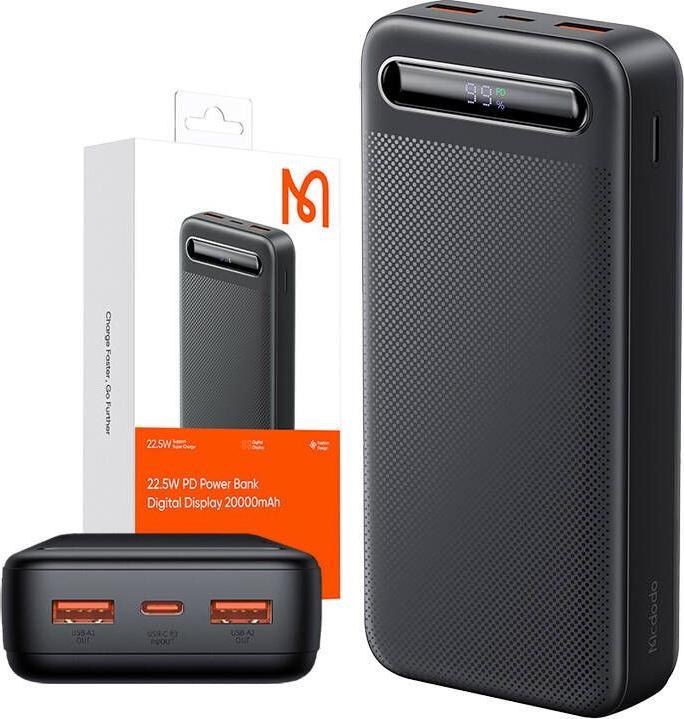 Actual product image Mcdodo Power Bank MC-3891 Digital Display 20000mAh, 22.5W do D (czarny) (20000 mAh, 22.50 W, 74 Wh)