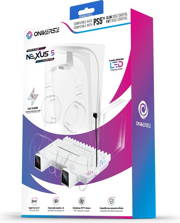 Actual product image Oniverse Nexus 5 Multifunctionele Standaard (PS5/ PS5 Slim) Wit (ONICSMLT-PS5-WHT) (PS5)