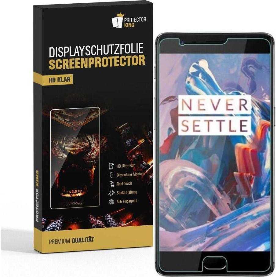 Protectorking 2x Premium Displayschutzfolie 3D KLAR (2 Stück, OnePlus 3), Smartphone Schutzfolie