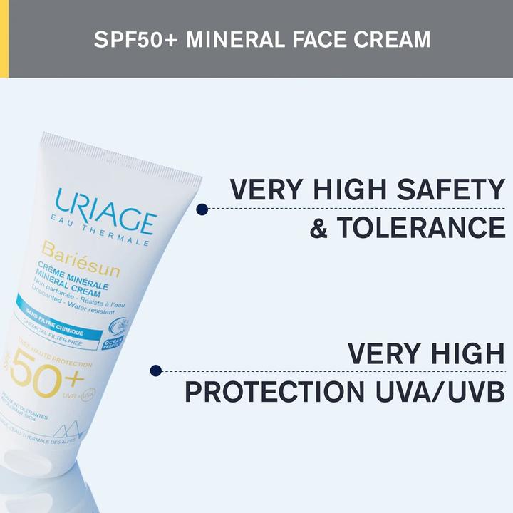 Actual product image Uriage BariÃ©sun Mineral Cream (Suntan cream, SPF 50, 100 ml)