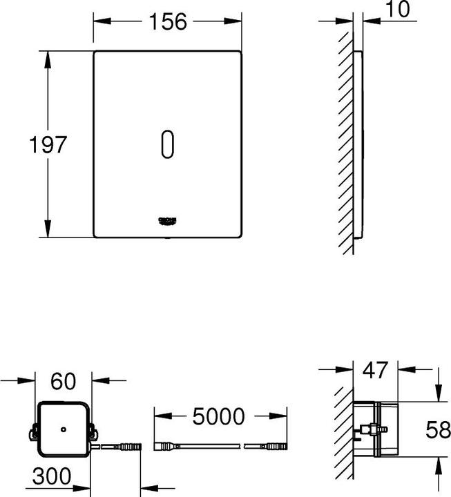 Actual product image Grohe Infrared electronics TECTRON BAU E f WC cistern transformer awe