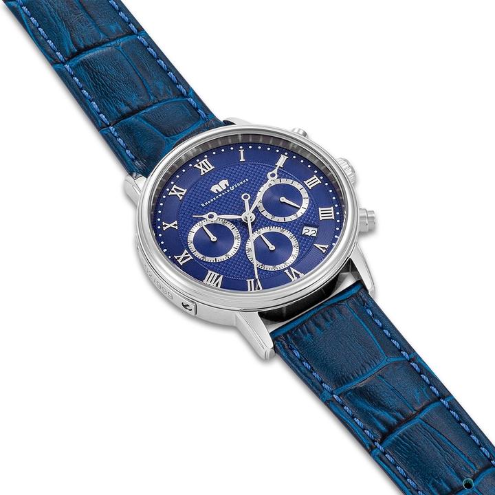 Image du produit Chronographe Moonlight en cuir véritable bleu - 26503 (Chronographe, 40 mm)