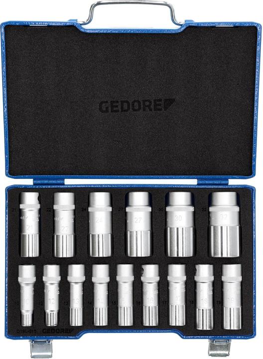 Produktbild Gedore D 19 L-015 Steckschlüssel-Satz 1/2" 15-teilig UD 10-32 mm (19 mm, 13 mm, 12 mm, 14 mm, 16 mm, 22 mm, 32 mm, 18 mm, 27 mm, 30 mm, 24 mm, 17 mm, 10 mm, 21 mm, 15 mm)