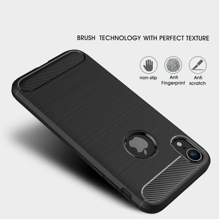 Produktbild König Design Hülle Handy Schutz für Apple iPhone XR Case Cover Bumper Carbon Optik Schwarz (Apple iPhone XR)