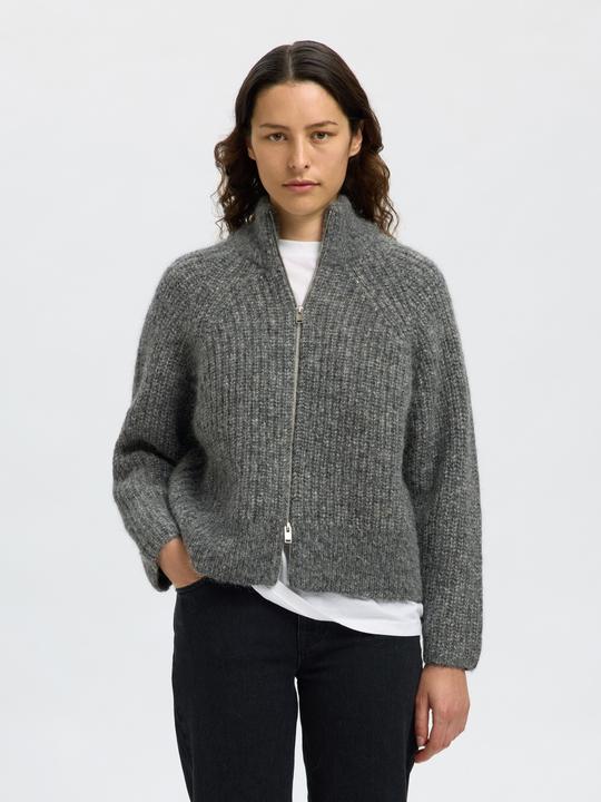 Actual product image Selected Wollmix Strickjacke mit Reissverschluss (L)