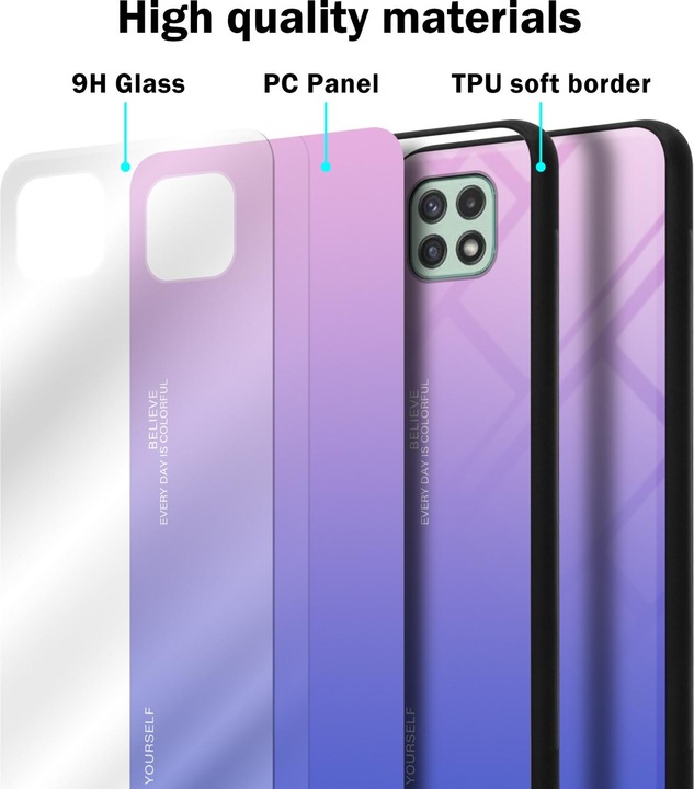 Productafbeelding Cadorabo TPU 2 Kleuren Glazen Hoesje (Samsung Galaxy A22 5G)