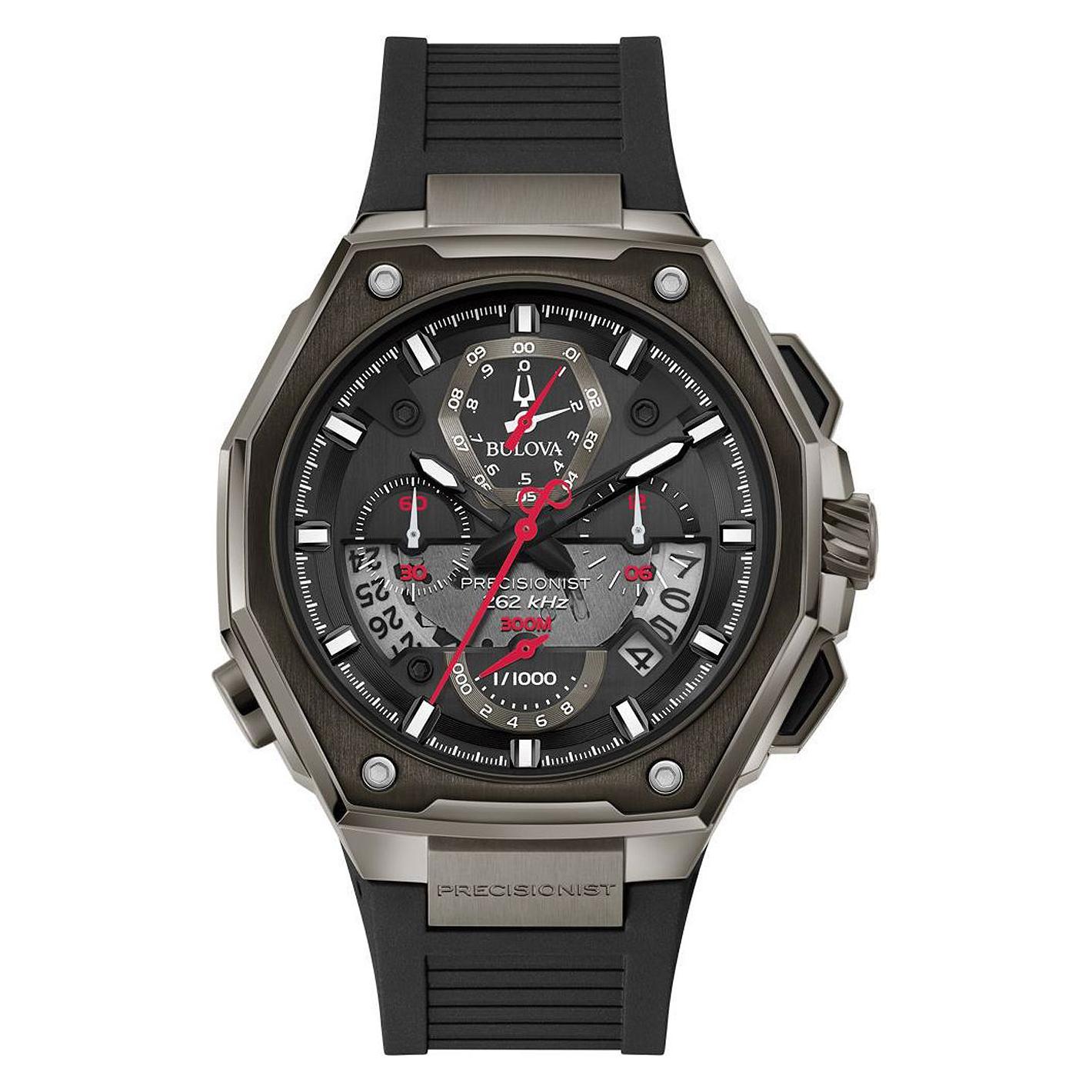 Bulova, Horloge, 98B358 Precisie Chronograaf 46mm 30ATM, Zwart, (Chronograaf, 46 mm)