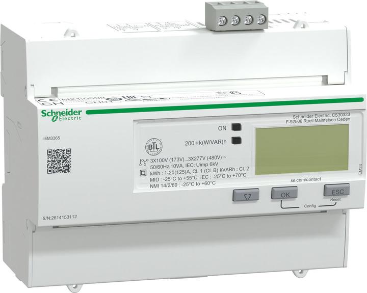 Produktbild Schneider Electric iEM3365 meter 125A BACnet 1 digital I/O