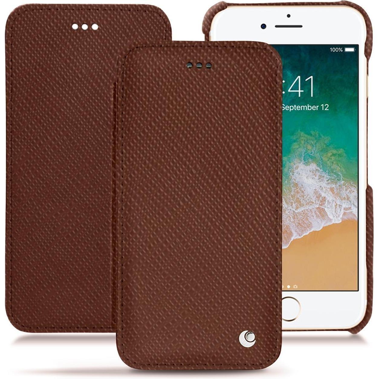 Noreve Lederschutzhülle horizontal (Apple iPhone 7), Smartphone Hülle, Braun