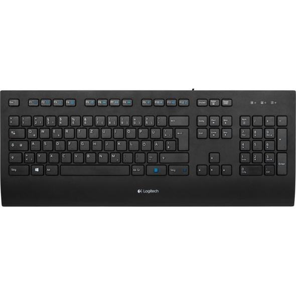 Logitech K280e (DE, Kabelgebunden), Tastatur, Schwarz