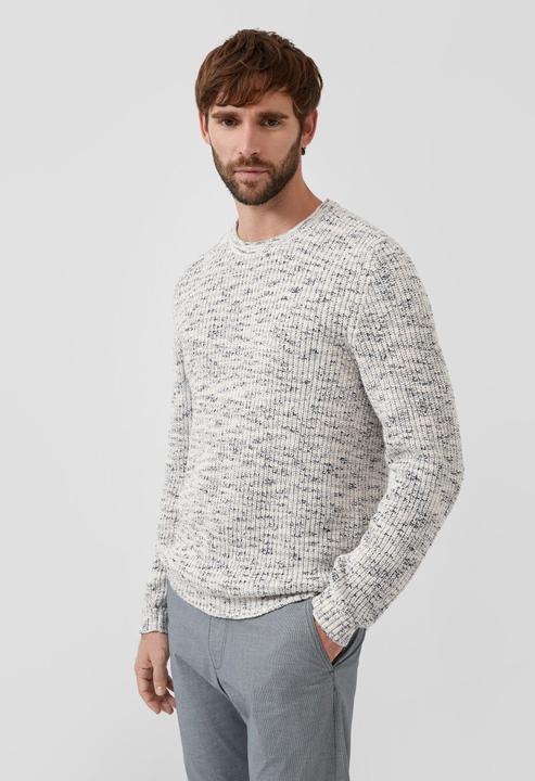 Produktbild s.Oliver Strickpullover Grobstrickpullover mit Crew Neck in Bi-Color-Optik (S)