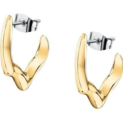 Trussardi, Ohrringe, Graceful gold-plated T-Design hoop earrings TJAXA05
