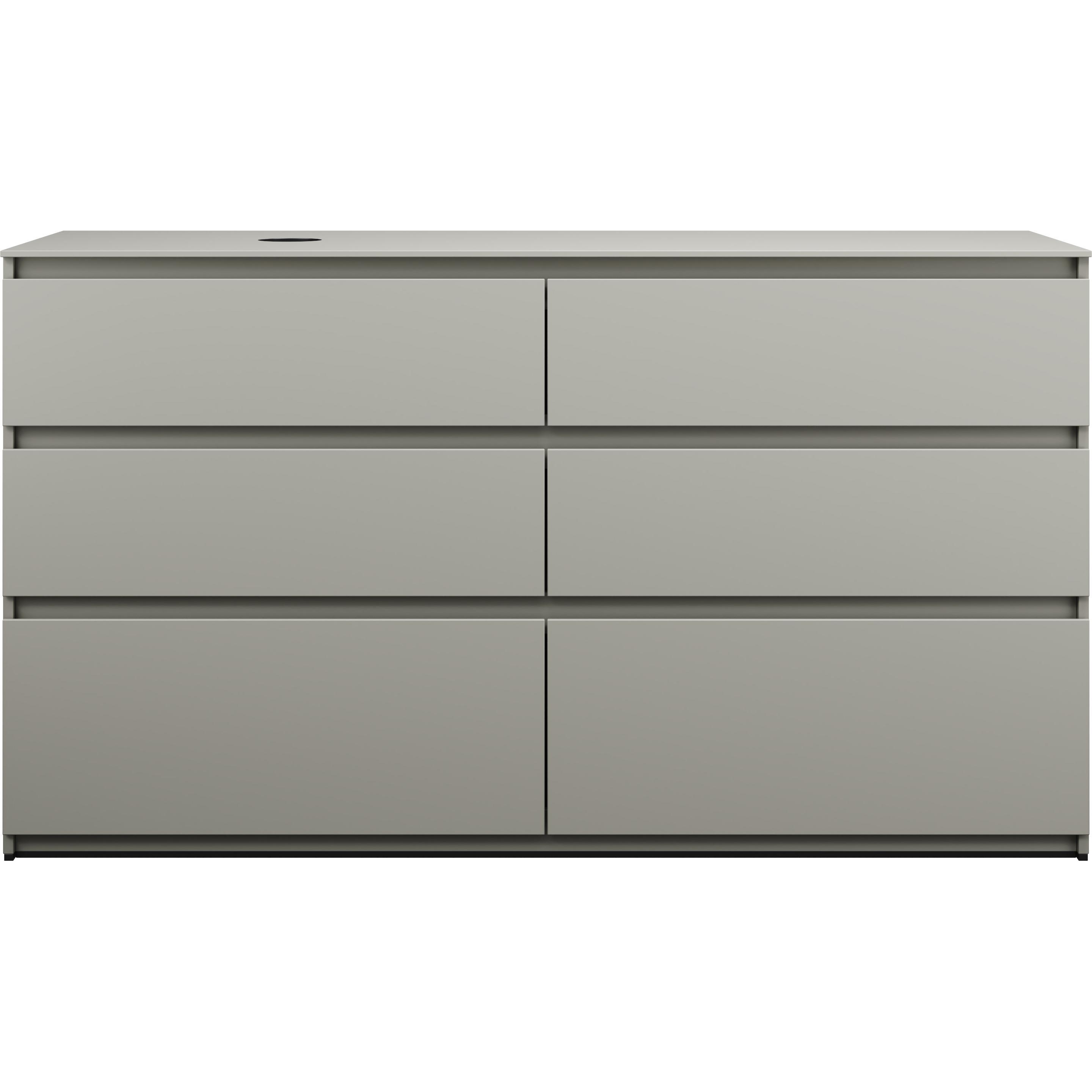 burgbad, Waschbeckenunterschrank, Lin20 Waschtischunterschrank inklusive Konsolenplatte,Beckenausschnitt links, 6 Auszüg...