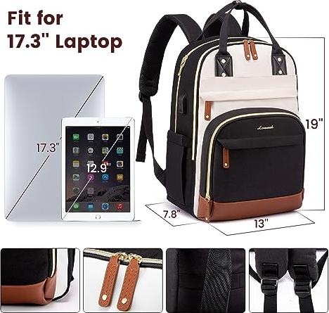 Produktbild Only-Bags.Store Rucksack Grosser Laptop-Rucksack 17 Zoll Wasserdichter Schulrucksack Jugendlicher Schulrucksack