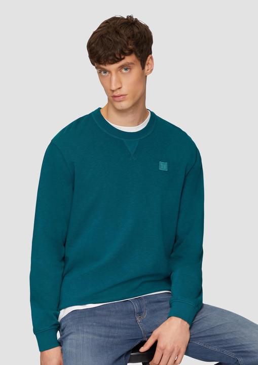 Produktbild s.Oliver Sweatshirt Sweatshirt mit Garment Dye und Logo-Detail (L)