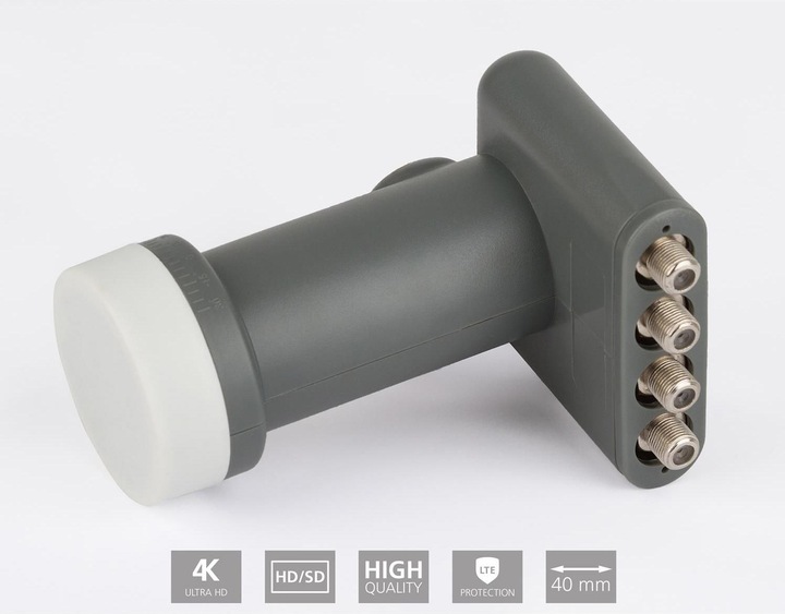 Produktbild Digitalbox DIGI-QUATRO SAT-LNB (0,4dB, Full-HD, HDTV, SDTV, 3D,4K/UHD) (Quattro LNB, 40mm)