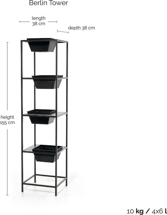 Produktbild Ecopots Berlin Tower (38 x 38 x 155 cm)