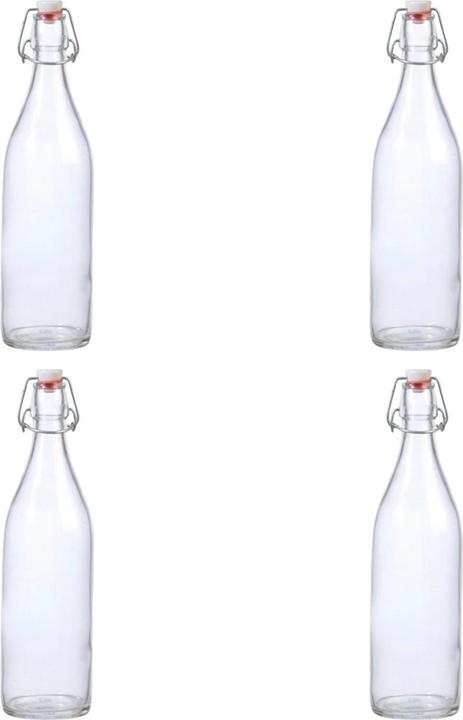 Steinbach Diverse Andere 4er Set Flasche Lory 1 l mit Porzellan-Bügelverschluss (1 l, 4x)