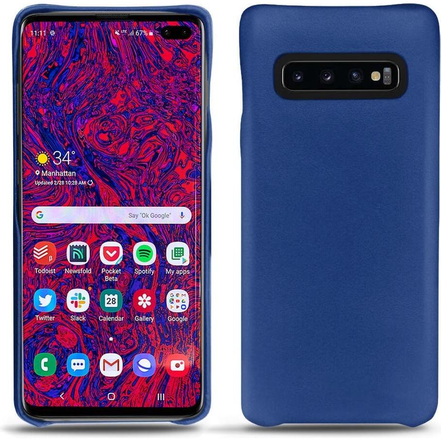 Noreve Lederschutzhülle (Samsung Galaxy S10 5G), Smartphone Hülle, Blau