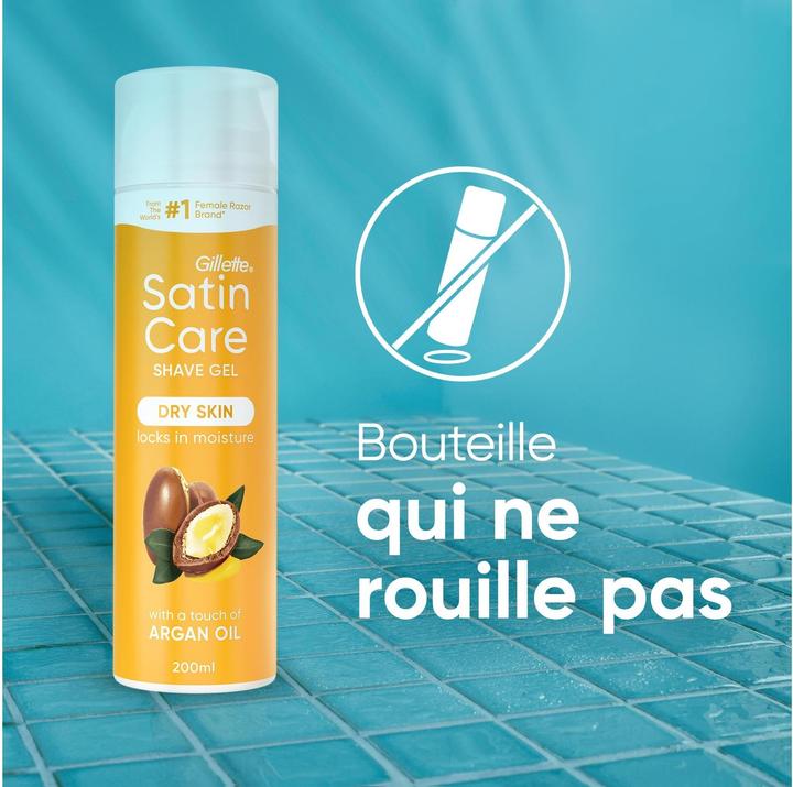 Immagine prodotto Gillette Satin Care Gel Arganöl Rasiergel 200 ml (200 ml, Gel da barba)