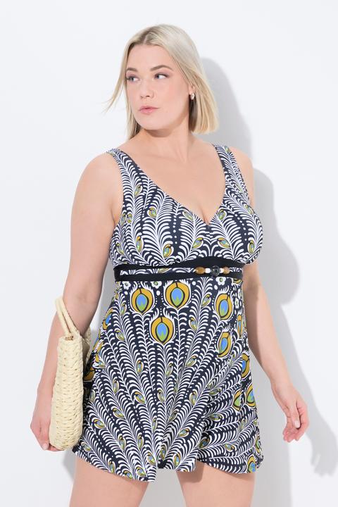 Produktbild Ulla Popken Badekleid, Pfau, Softcups, Powermesh-Futter, recycelt (44)