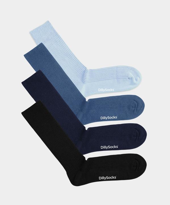 Actual product image DillySocks Ribbed Just Blue (pack of 4, 41 - 46)