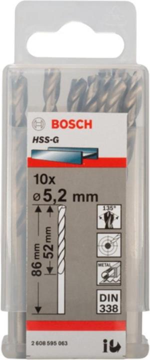 Produktbild Bosch Professional Zubehör PRO Metal HSS-G Spiralbohrer, 5,2 x 52 x 86 mm (5.2 mm)