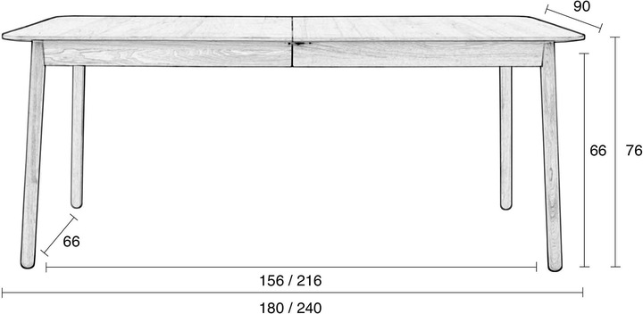 Produktbild Zuiver Glimps (180 x 90 x 76 cm)