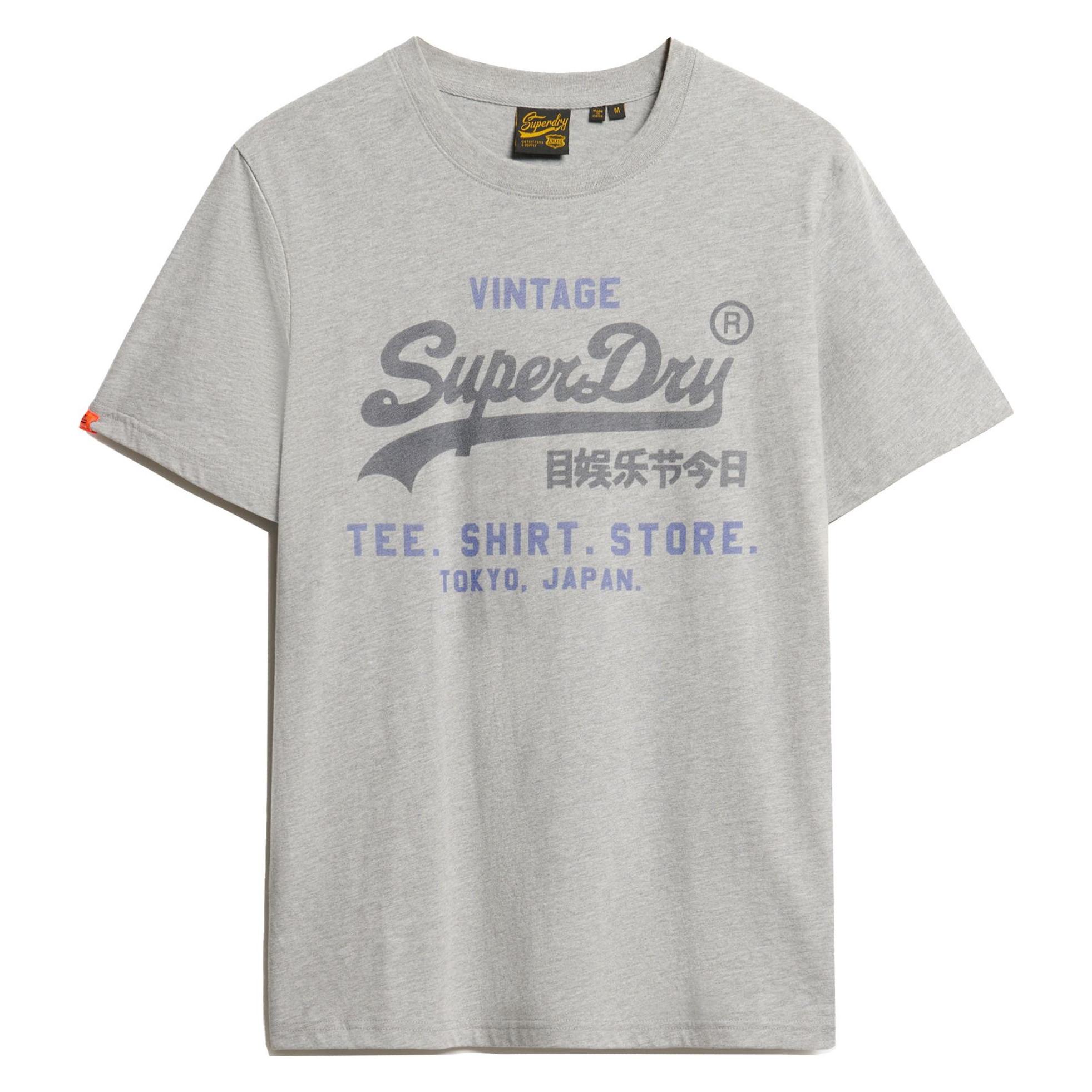 Superdry, Herren, Shirts, T-Shirt Casual Bequem Sitzend Vi Heritage Relaxed Tee, Grau, (3XL)