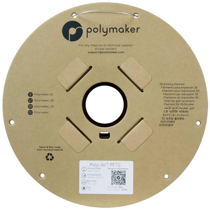 Immagine prodotto Polymaker PB01044 Filamento PETG resistente al calore e ad alta resistenza alla trazione 1,75mm 3000g Clear (PETG, 1.75 mm, 3000 g, Trasparente)