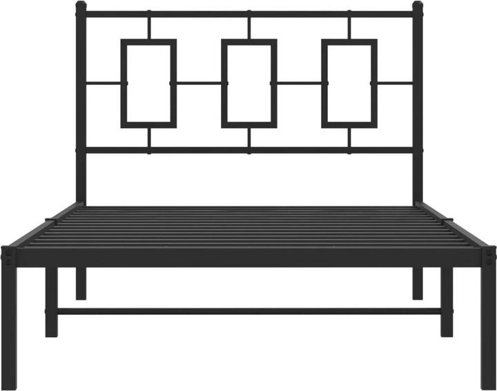 Immagine prodotto vidaXL Struttura letto con testiera Letto in metallo Letto singolo Nero 100x200cm (100 x 200 cm)