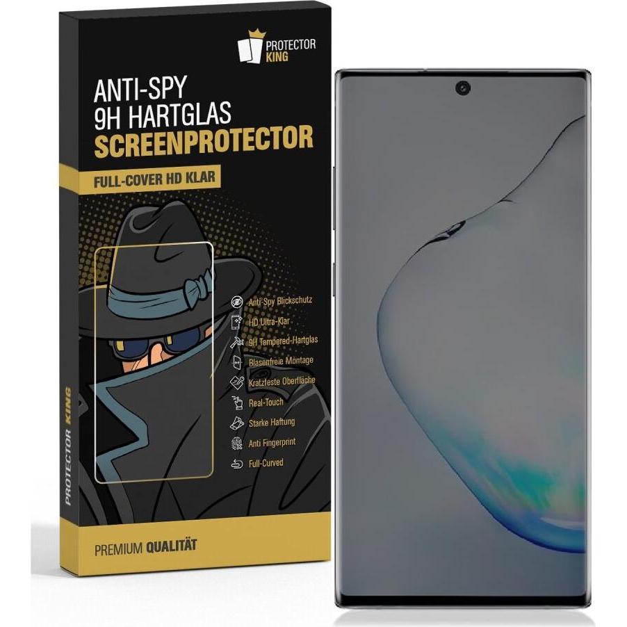 Protectorking 1x Echtes Tempered 9H Panzerhartglas Blickschutz (1 Stück, Samsung Galaxy Note 10 Plus), Smartphone Schutz...