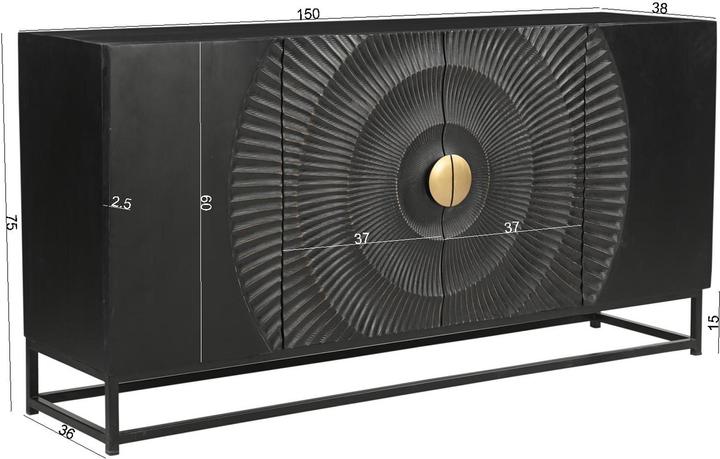 Image du produit SIT Möbel Black Smooth (150 x 38 x 75 cm)