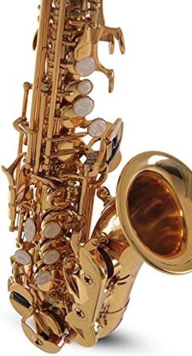 Produktbild Roy Benson Sopransaxophon mit ergonomischer Bogen, hoher Fis-Taste und Koffer (Saxophon, Gebogen)