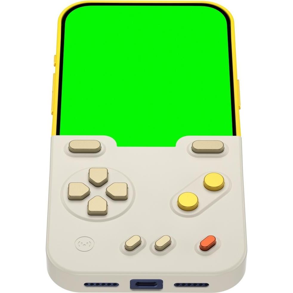 BitmoLab Case GAMEBABY with controller for iPhone 17 Pro Max yellow (Apple iPhone 17 Pro Max), Cover smartphone, Giallo